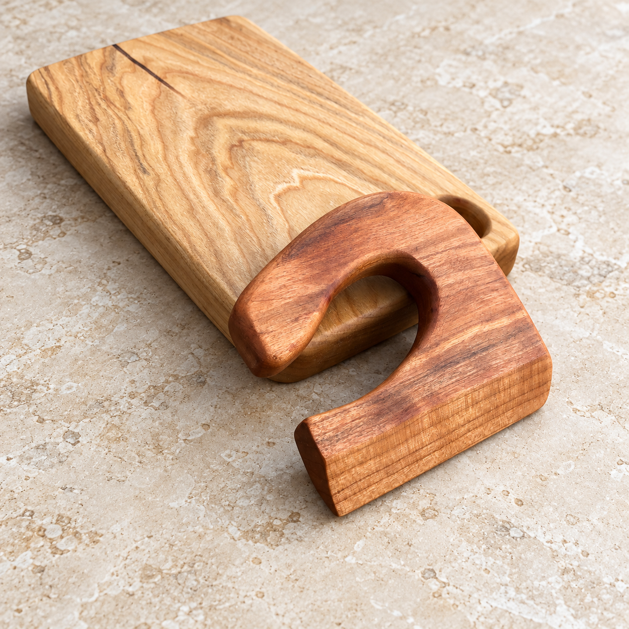 Handmade Kids Cutting Board & Wooden Knife Set - Image 3