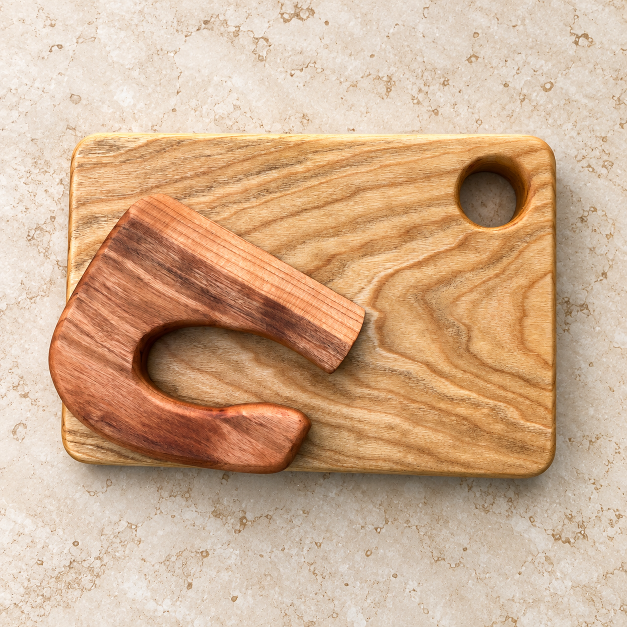 Handmade Kids Cutting Board & Wooden Knife Set - Image 4