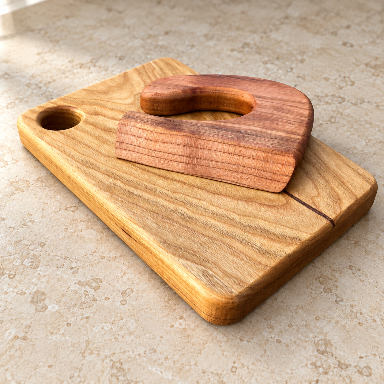 Handmade Kids Cutting Board & Wooden Knife Set - Image 6